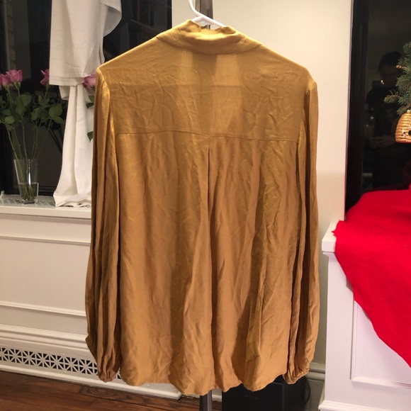 SUGARHIGH LOVEDSTONED Mustard Yellow Cher Blouse - Picture 4 of 6